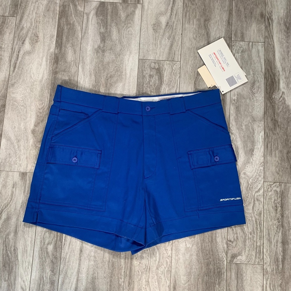 Sportif USA Shorts Mens 40 Blue Original Cargo Utility Safari Stretch‎ NWT